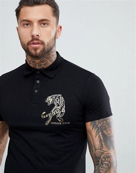 versace jeans tiger polo|Versace polo shirts.